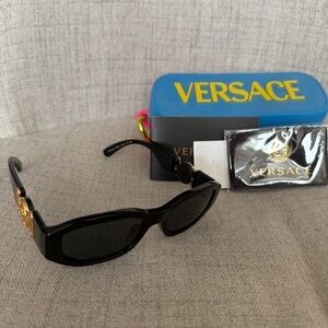 Versace Sunglasses in Black with Gold Details
